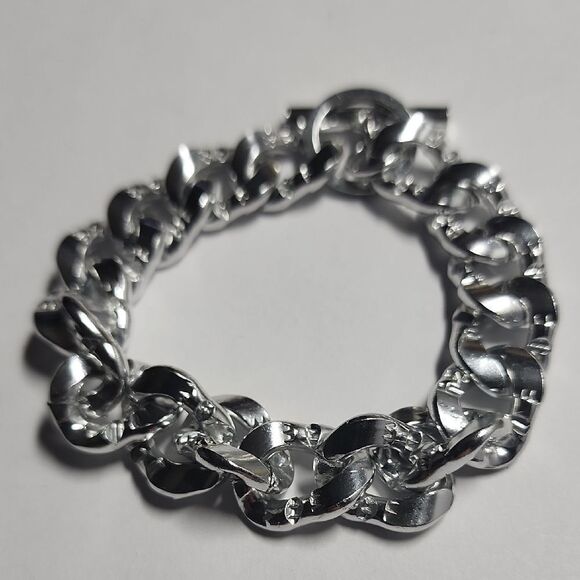 Germany Silver Tone Bracelet With Toggle Clasp - Picture 1 of 2
